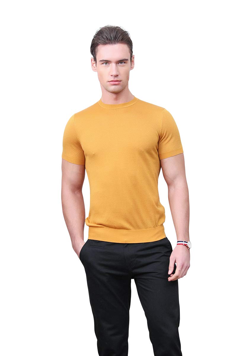 zhili Klasyczne męskie t-shirty z okrągłym dekoltem