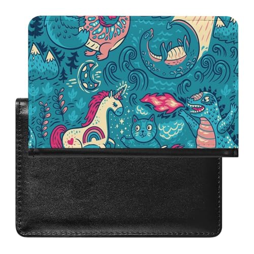 LAZAT Funda para Pasaporte Animales Dragón Funda Porta Pasaporte De Cuero PU con Ranura para Tarjetas LAZAT Funda para Pasaporte Animales Dragón Funda Porta Pasaporte De Cuero PU con Ranura para Tarjetas