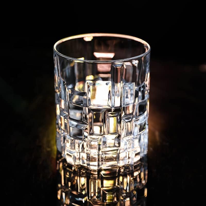 Image of Heavy Base Crystal Rocks Glass - Set of 2 Pcs, 300ml Ideal for Whisky, Bourbon, and Cocktail Serving (2, Stone)