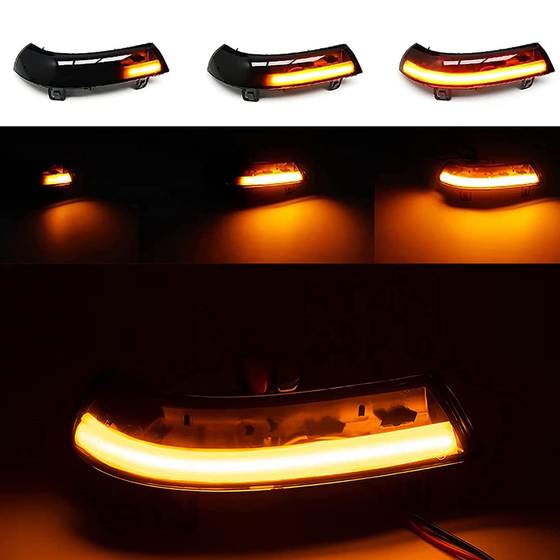 Clignotant dynamique rétroviseur avec lentille fumée clignotant LED clignotant clignotant compatible avec Volkswagen VW GOLF 5 Jetta MK5 Passat B6 B5.5 EOS