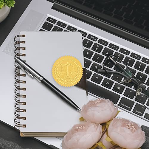 Craspire 2 Inch Gold Embossed Envelope Seals Stickers Scales 100Pcs Round Adhesive Gold Foil Seals Stickers Medal Decoration Label For Wedding Invitations Certification Graduation Corporate #TOP5