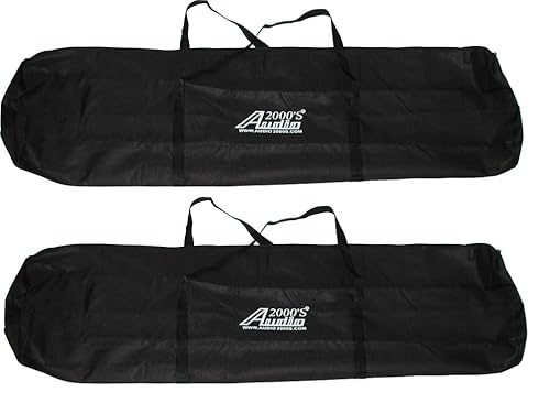 Audio 2000'S Audio2000'S Acc4395-992 Two Dual-Pack Heavy-Duty Speaker Stand Canvas Carrying Bags Each With A Divider Flap cover