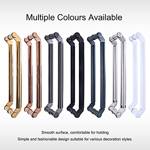 Poignées de porte en verre push pull noires de 54cm pour entrée moderne - 3