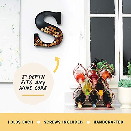 Will'S GI-I6G6-EWUV Metal Wine Cork Holder - Letters A To Z | Modern Housewarming Gift, Home Bar Decor Wine Gift, Wine Bar Decor, Wedding Registry Items thumb #3