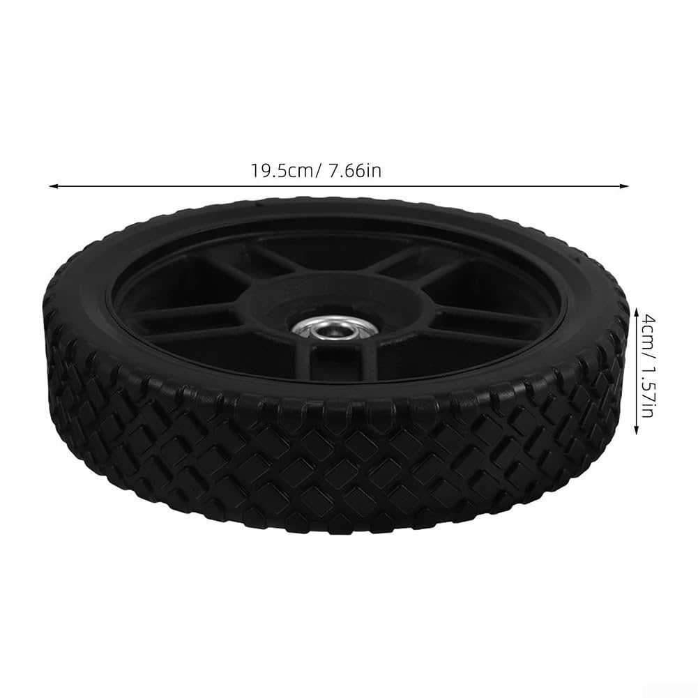 Roue de rechange en plastique pour débroussailleuse de 20,3 cm - Accessoire de jardin durable pour débroussailleuse manuelle - Outil d'entretien de pelouse en plein air - Noir (1 pièce)