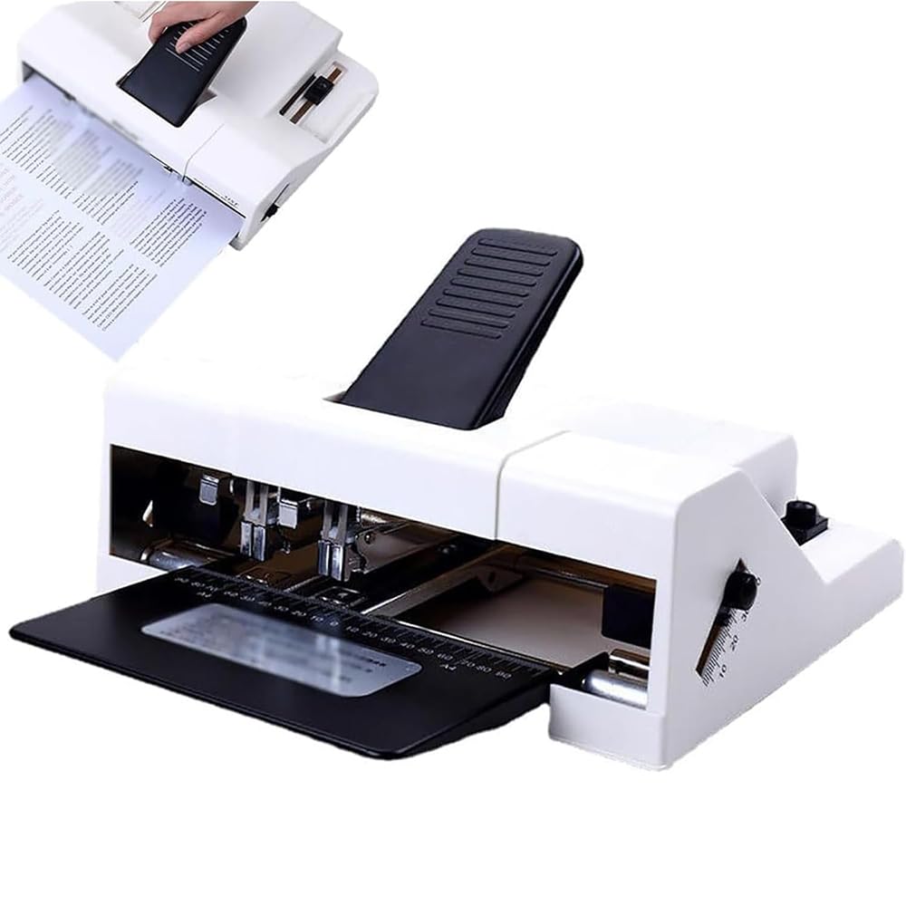Adtzpc Double Head Heavy Duty Stapler, A3/A4 Desktop Stapler With 50 Sheet Binding Capacity, Center Seam Binding Mode & Adjustable Paper Entry Depth, for School Office Home