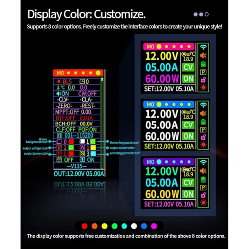 Módulo reductor CV CC de 2400W con pantalla color para paneles solares 4