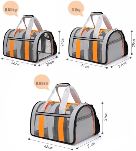 Miniatura 5 de Transportador de mascotas para perros pequeños y gatos, bolsa de viaje portátil de malla transpirable de lados suaves para gatos, bolsa de