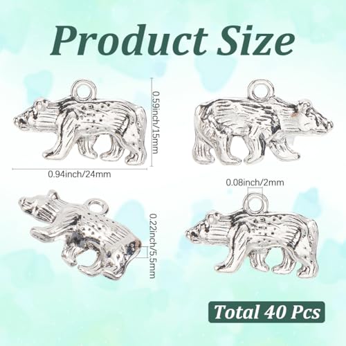 Breloques ours argent tibétain pour fabriquer collier bracelet boucles d'oreilles