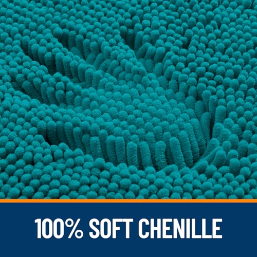Image of OLANLY Bathroom Runner Rugs 59x24, Soft Absorbent Chenille Bath Rugs, Rubber Backing Quick Dry, Machine Washable Long Bath Mats for Bathroom Floor, Tub and Shower, Home Decor Accessories, Deep Lake