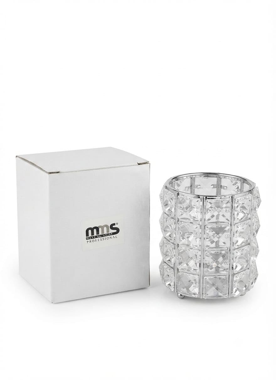MMS Professional Crystal Makeup Brush Holder Organiser | Vanity Desk Decor, Cosmetic Storage Cup, Salon Professional Use, Crystal Pen Holder, Dressing Table Organiser-image-30