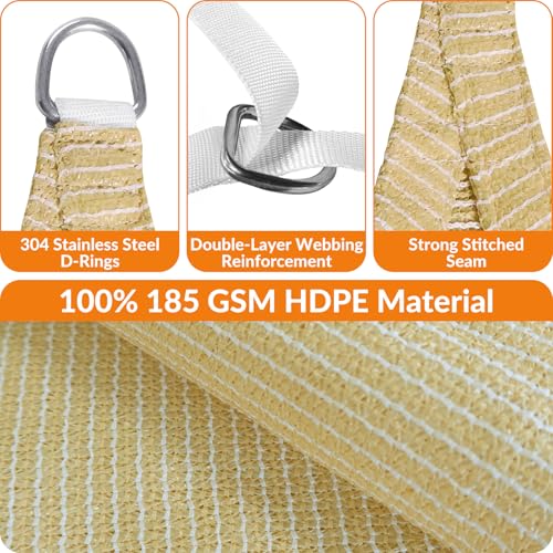 Image of KANAGAWA 24'X26' Sun Shade Sail Beige Curved Square Customizable