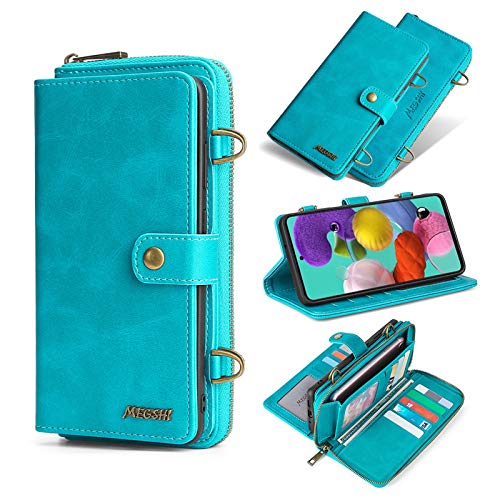 Preisvergleich Produktbild Shazikaihui Handykette Kompatibel mit Samsung Galaxy M31S hülle Leder Schutzhülle Geldbörse, Abnehmbare Magnetverschluss Handyhülle, 2 in 1 Abnehmbare Wallet Handyhülle für Samsung M31S (Blau)