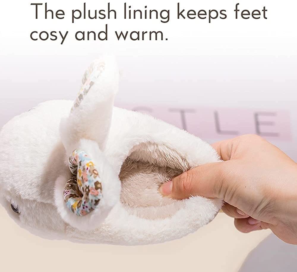 Zapatillas de algodón de invierno niños zapatillas de peluche for niños niños niños zapatillas lindo conejito novedad zapatillas de invierno zapatos cálidos zapatos de algodón (color: beige Tama
