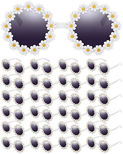 Sumind 24 Pairs Kids Daisy Sunglasses Flower Round Sunglasses for Toddler Child Beach Glasses Cute Eyewear Party Favor