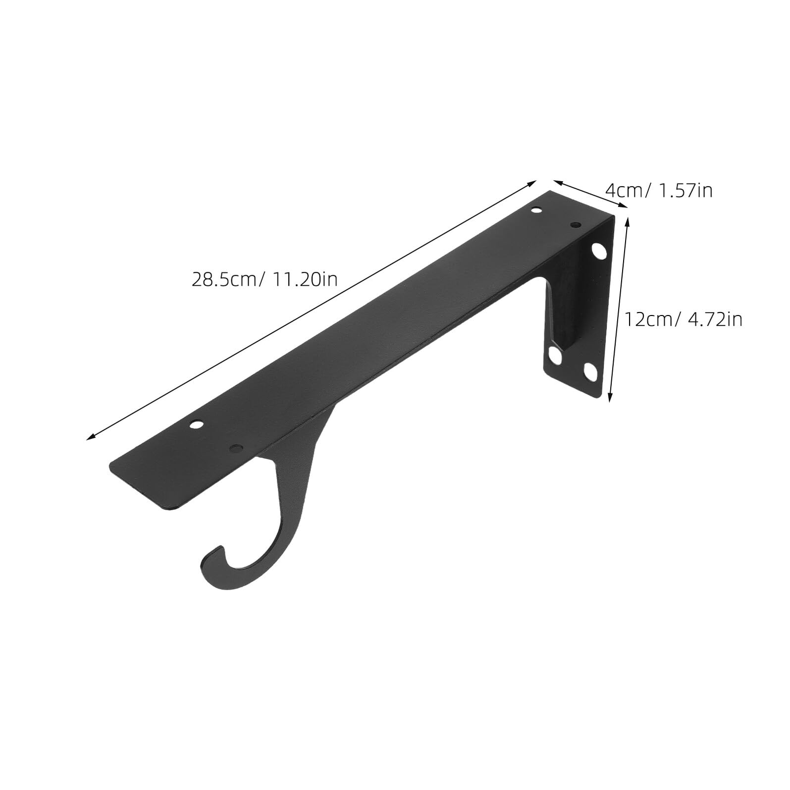 ibasenice Soporte Triangular Metálico Negro 12 Pulgadas con Gancho Par de Soportes Resistentes para Estantes Flotantes Optimiza Espacio Armarios y Cocinas Carga Pesada y Uso Doméstico