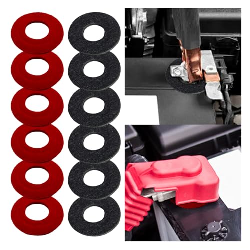 12PCS Battery Terminal Washer Pad, Anti Corrosion Washers, Fiber Washers Battery Top & Side Terminal...