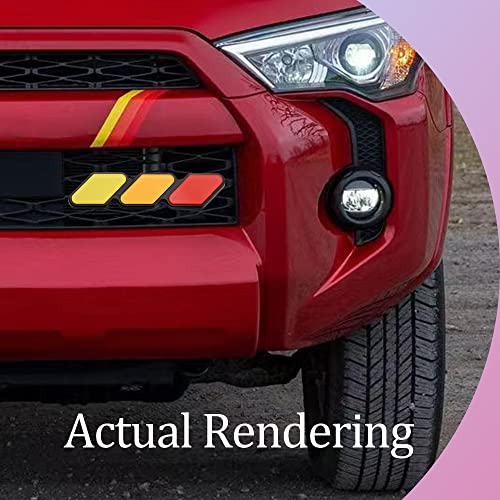 Image of Grille Decor Badge, Tri-Color Grille Insert Trims | Tri-Color Grille Badge Emblem Decoration Accessories Car Truck Label Fit for Most Vehicles