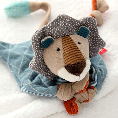 SIGIKID 42157 Schnuffeltuch Löwe Kuscheltuch Mädchen und Jungen Babyspielzeug empfohlen ab Geburt beige/blau – Bild 4