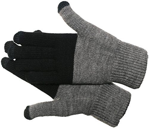 Verloop ColorBlock Touchscreen Gloves Texting Gloves Warm Knitted (Black Charcoal)