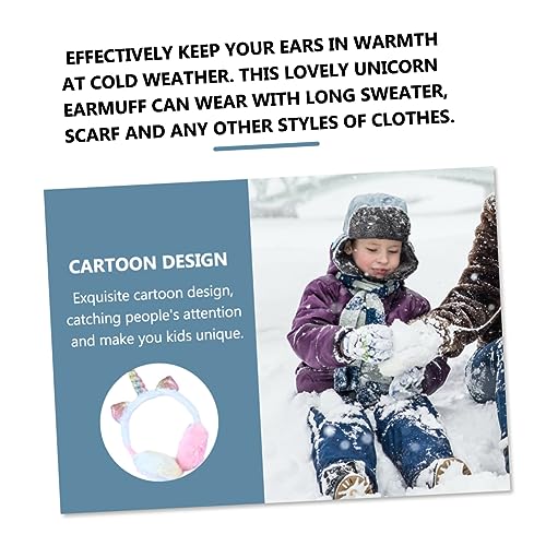 Gatuida Cute Plush Unicorn Earmuffs for Boys and Girls Winter Warm Ear Cover Cartoon Design2
