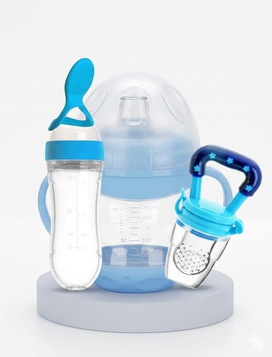 Baby Fruit Nibbler and Feeder/Baby Fruit Nipple/Pacifier/Soother and Duck Sipper 6-18 Months (Blue)-image-2