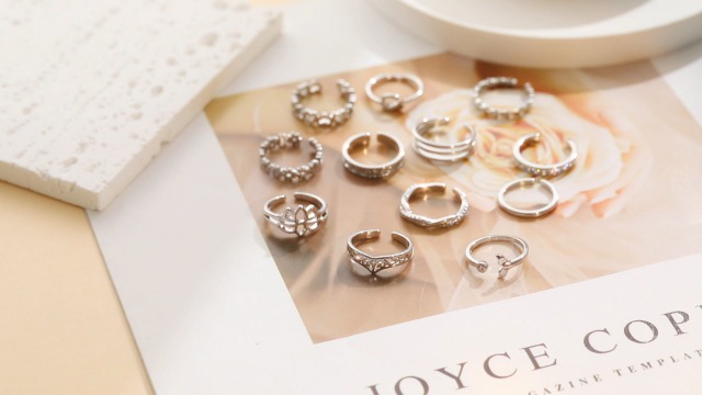 9-teiliges Zehenring Set Damen - 14K Vergoldet & Verstellbar