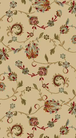 Rubber Backed Mat 18" x 31" Beige Floral Doormat Accent Non-Slip Entry Rug RAN1222-1X2