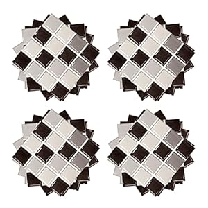 Mozaïek Tegel Stickers, Binblin 40 STKS 3D Zelfklevende Wandtegels Stick On Wandtegel Peel En Stick Voor Badkamer Keuken Home Decor Zelfklevend (10 x 10 cm)