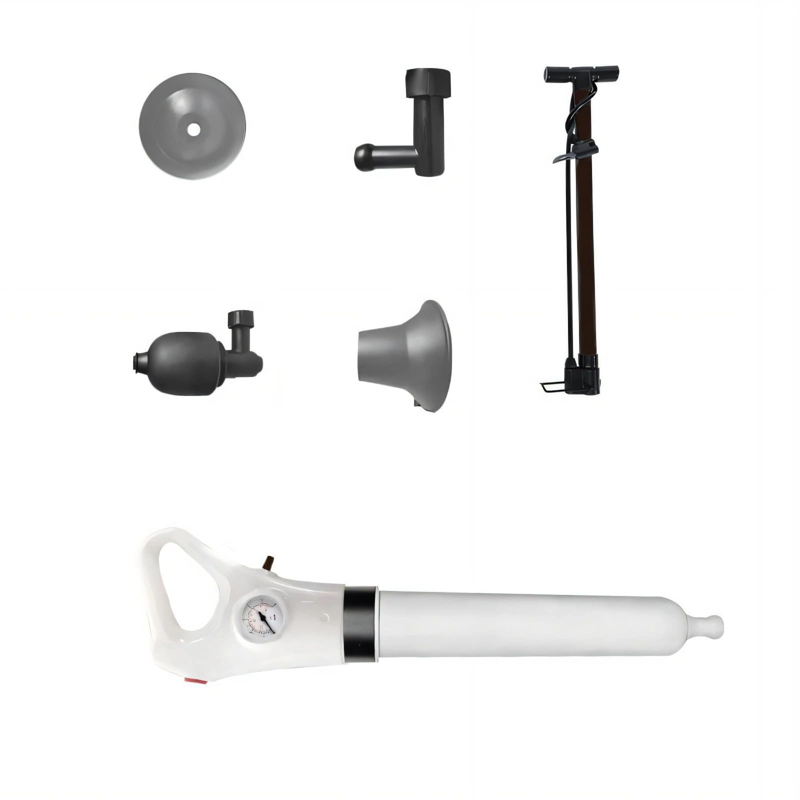 Buxuaaaa Air Pressure Pipe Unclogger 3 Attachments for Toilet Sink Shower Drain Maintenance Clog Remover for Toilets Sinks