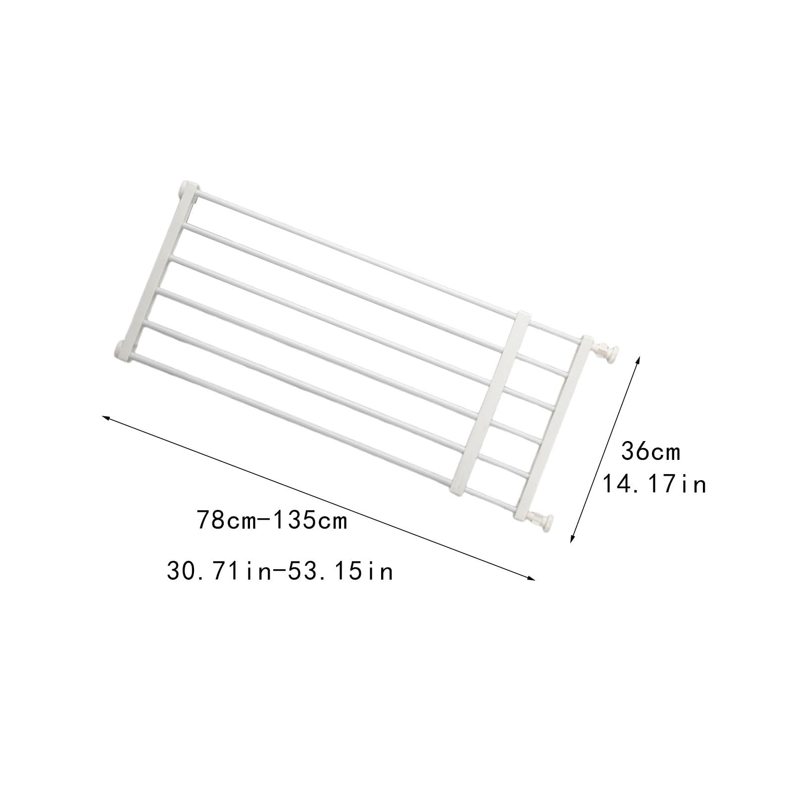Barrera Extensible para Mascotas, Puerta para Perros, Fácil Montaje, Material PP, Adecuada para Interiores Y Salas de Estar, White Height 36cm S