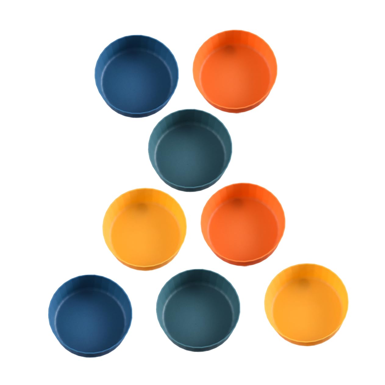 COLLBATH 8pcs Plastic Snack Plates Seasoning Dish Desktop Food Plates Household Serving Plates Fruit Tray Dessert Plates Decorative Serving Plate Round Cake Pans Salt Saucer Jewelry Tray