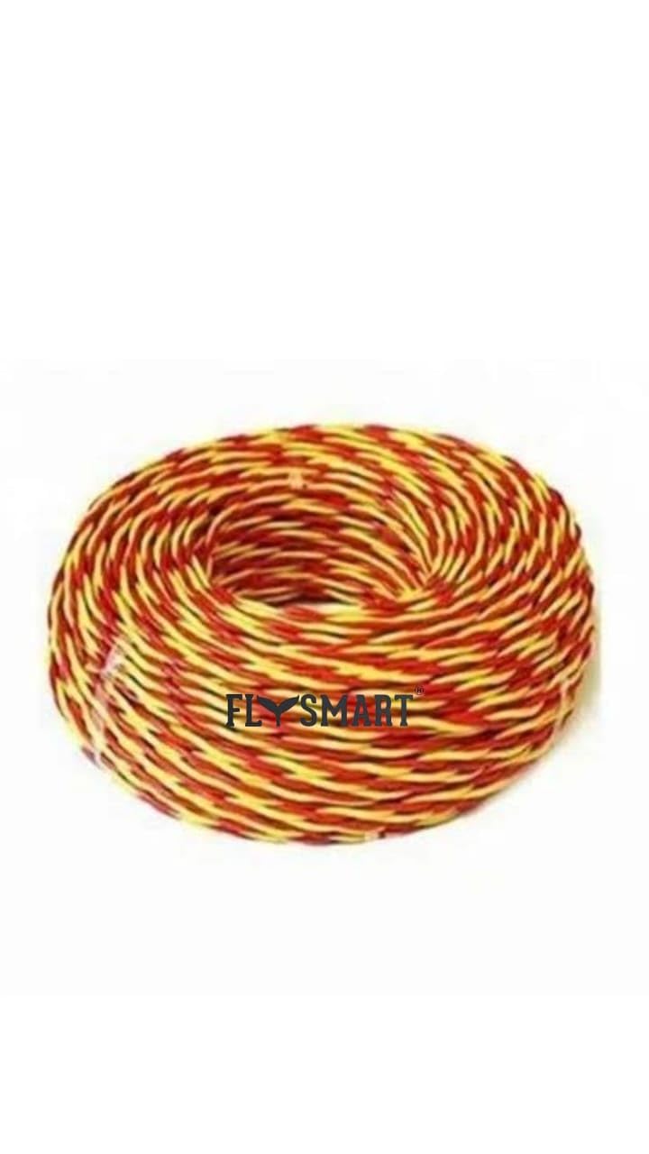 Flysmart Flexible Double Core Electrical Wire|Assorted, 90 Mete PVC electrical insulated Cable for Domestic & Industrial Connection purpose Flame Resistant (Multicolour) (14/76 Copper Wire)-image-41