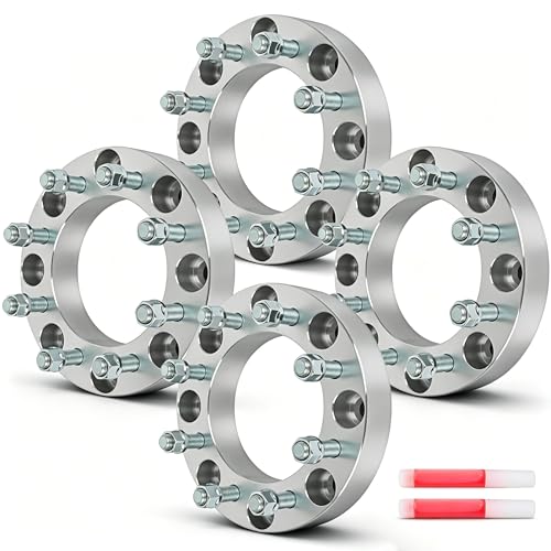 OCPTY 4PCS 8x180 to 8x6.5 Wheel Spacers Adapters 1.5 inch 14x1.5 Studs 130mm Hub Bore Forged Wheel Spacers Adapters 8 Lug fit for Sierra 2500 HD for Sierra 3500 HD for Silverado 2500