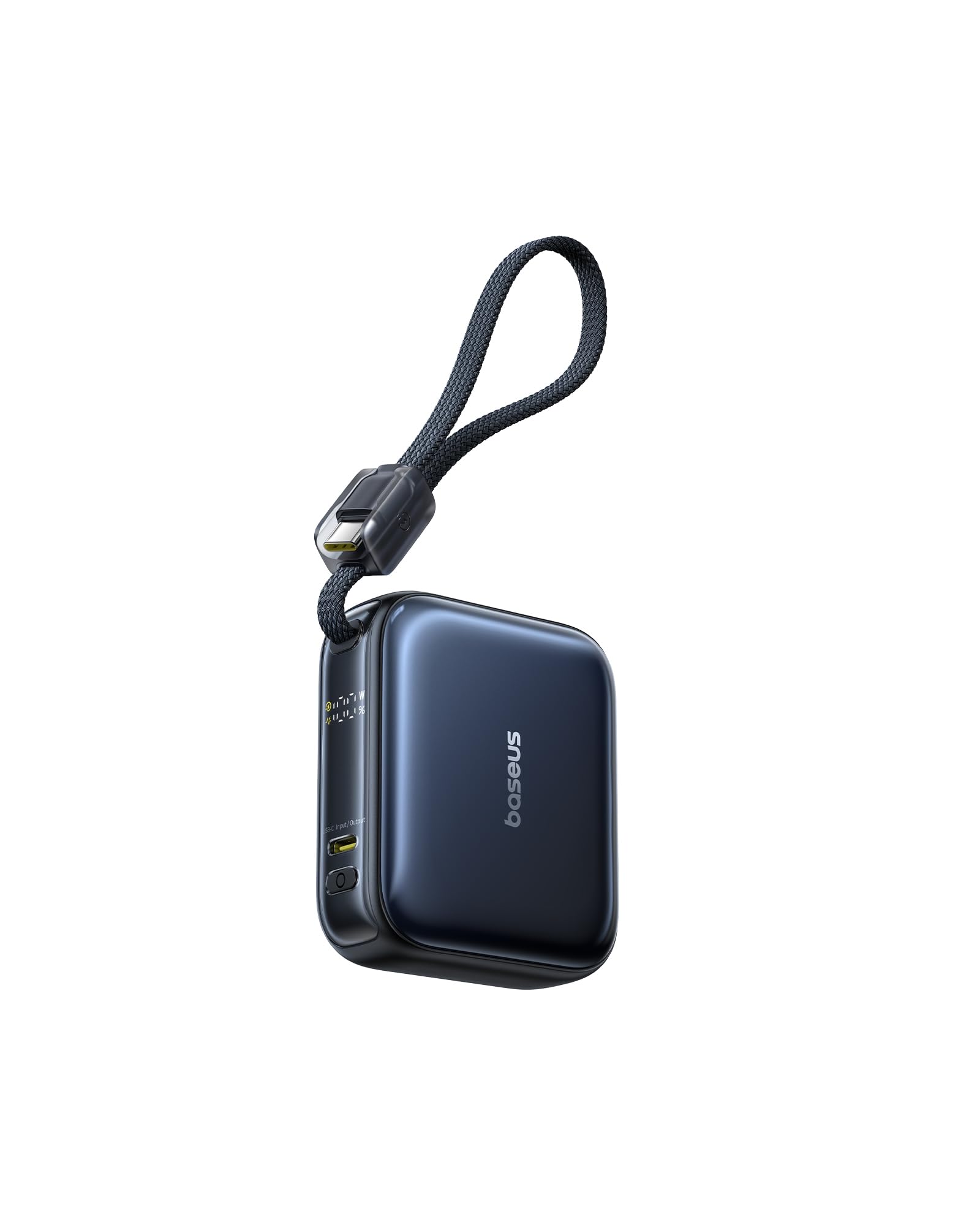 Baseus AC22 Mini Powerbank 10000 mAh, 45 W PD Power Bank Small with Integrated USB-C Cable, External Mobile Phone Batteries in Pocket Size for iPhone 17/16/15, Samsung S26/S25 Ultra, iPad, Pixel 10/9