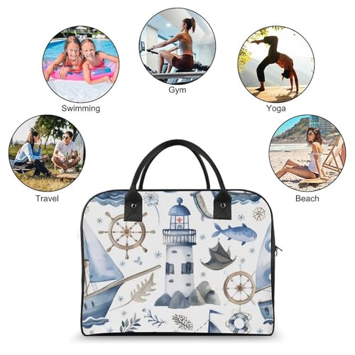 Sailboat Women's Handbag Multi-Object Travel Bag Lightweight Carry-On Cross-Body Bag4