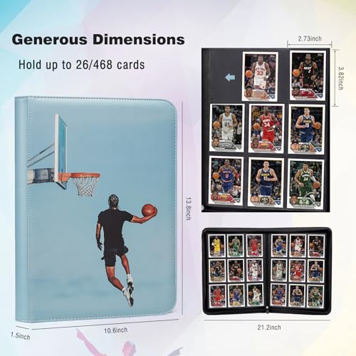 Image of Basketball Card Binder 468 Pockets Waterproof Trading Cards Storage