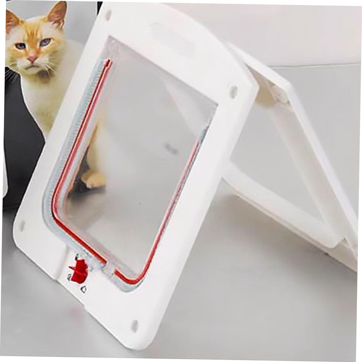 Lot de 2 Chatières Contrôlables pour Chat en Plastique Résistant, Petite Taille, Porte D’entrée/Sortie pour Animaux, Usage Intérieur et Extérieur, Adaptées aux Chats et Chatons