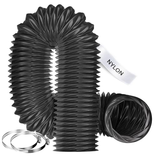 Divalune Gaine d’Aération Ø100 mm 3 m Noir – Tuyau Flexible en Nylon Renforcé, Isolation Thermique & Réduction du Bruit, Résistant à 120°C pour...