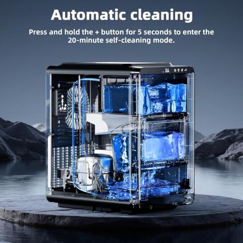 Image of Antarctic Star Countertop Crescent Ice Maker, Slow-Melting Ice Cubes | 27 Lbs /24H Output, 16 Cubes in 15 Mins, One-Touch Self-Cleaning & 24H Timer, Ideal for Kitchen, Office, RV & Parties