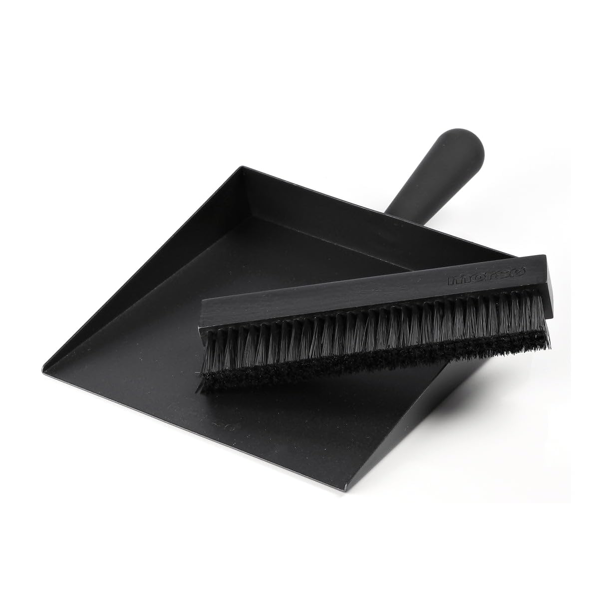 Morsø Kehrschaufel & Besen – 2-teiliges Kaminbesteck aus Stahl, Handfeger und Schaufel im cleanen Design, Kehr-Set für Kamin, 20 x 30 cm, Schwarz