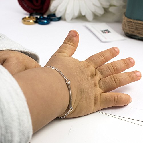 LONAGO Personalized Name Plate Gold Bar Bracelet with Simulated Birthstone Inspirational Gift Handmade Customized Engraved Initial ID Coordinates Charm3