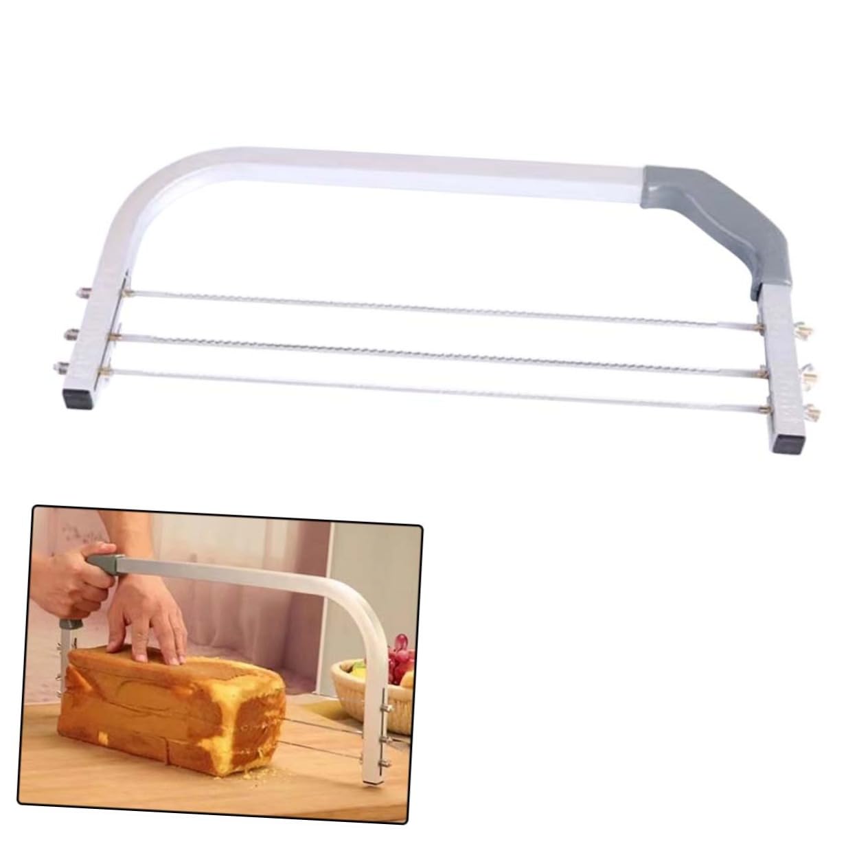 Unomor 14 Cake Leveler 3 Blades Interlayer Slicer for Baking Non-slip Plastic Handle Sturdy for Home Professional Use