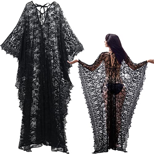 Mepase Boho Witch Lace Kimono Kaftan Dress Robe Bikini...