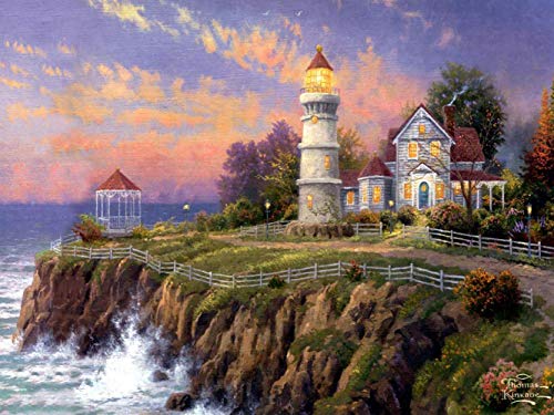 Diamond Painting Lighthouse Scenery 16x20 inches Kinkade 5D DIY Diamond Painting Full Round Drill Rhinestone Embroidery for Wall Decoration