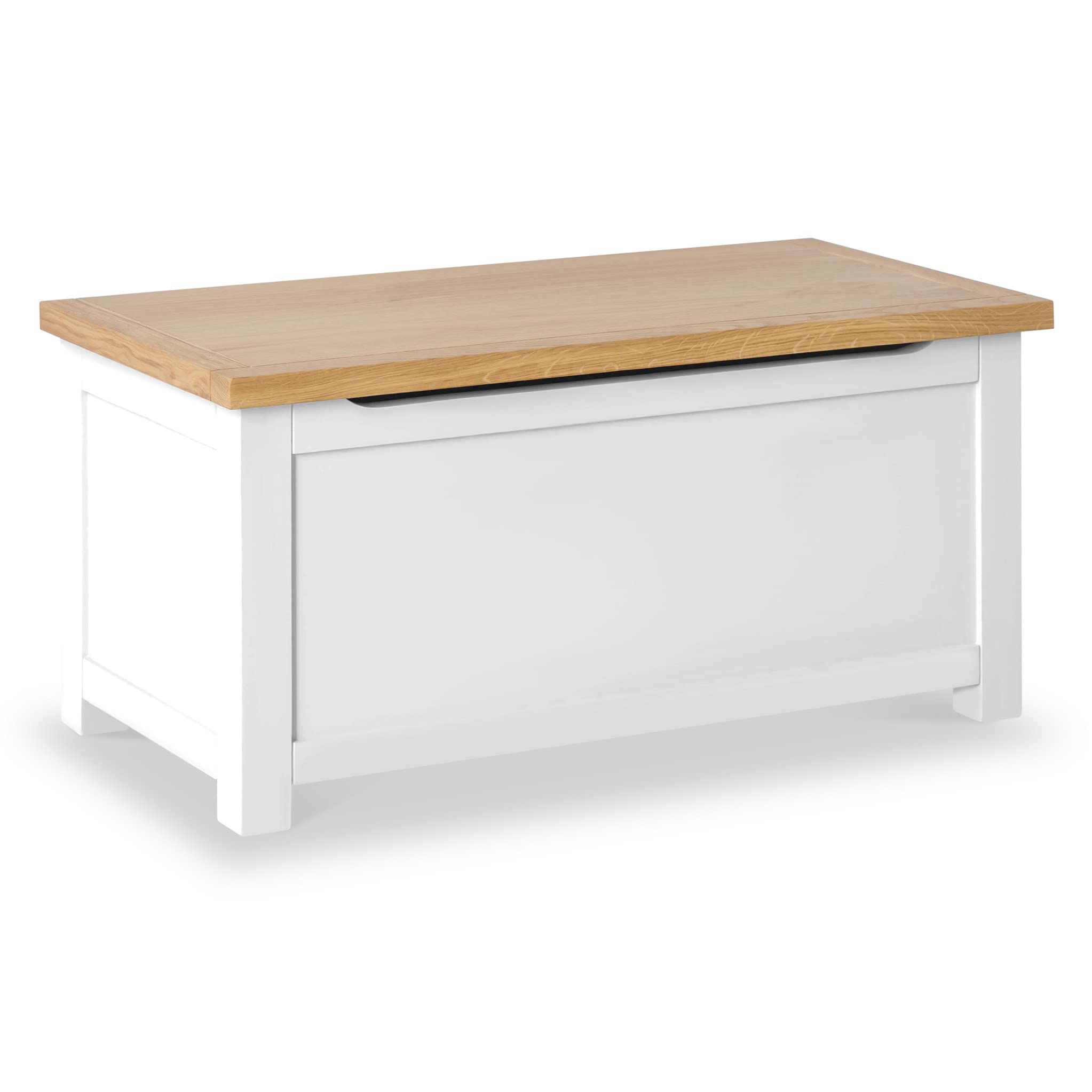 RoselandFurniture Farro White Wooden Blanket Box Ottoman Storage Box | Fully Assembled Large Contemporary Painted Trunk, Shoe Storage Bench or Toy Chest for Bedroom, Hallway or Kids Room — image 1