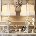 28.5" Lamps for Living Room - Table Lamps Set of 2 with Night Light,Bedside Lamp with White Linen Cut Corner Shade - for Bedroom Room and Nightstand with USB A+C Ports- for Office Hotel(Bulb Included)