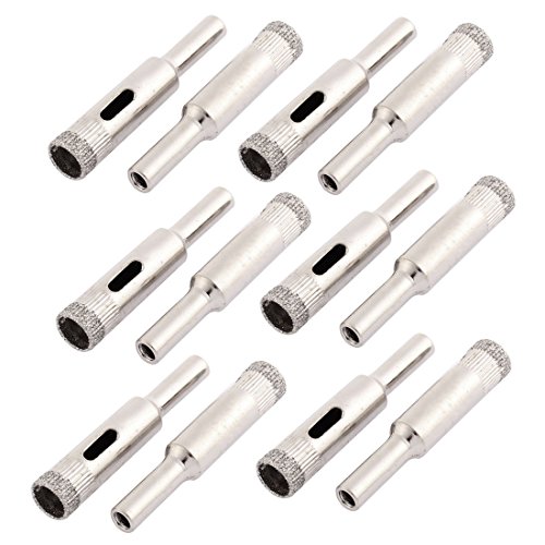 Brocas para vidrio 10 mm con recubrimiento de diamante 12 pzas miniatura 1