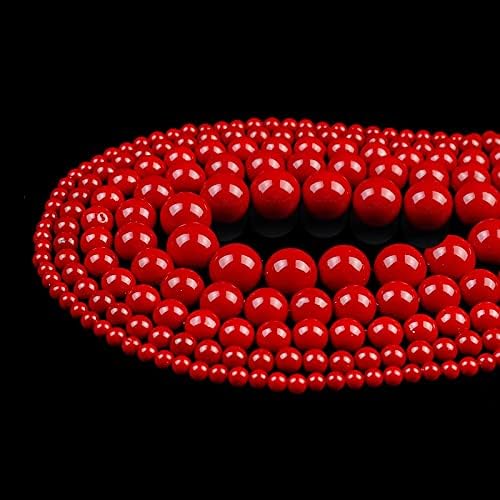 Natural Stone Beads Red Shell Pearl Loose Beads for Jewelry Making DIY Bracelet Necklace Accessories 15'' 4/6/8/10/12/14mm (Item Diameter : 14mm (Approx 26pcs))