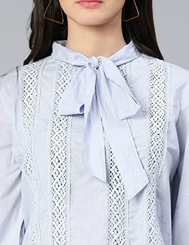 Image of oxolloxo Alpha White Laced up & tie-Knotted Women Cotton top